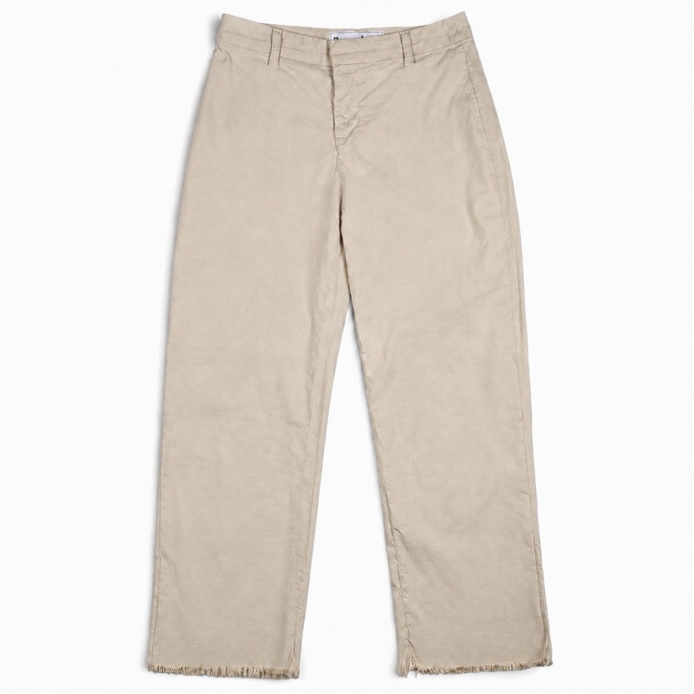 Frank & Eileen Kinsale Pants 2 Performance Linen Cropped Wide Leg Beige